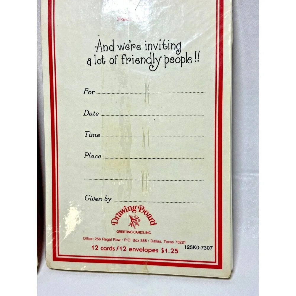 2 Drawing Board Christmas Mistletoe Party  INVITATIONS 12 Pk NOS‎ Vintage